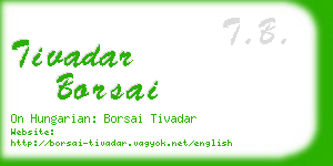 tivadar borsai business card